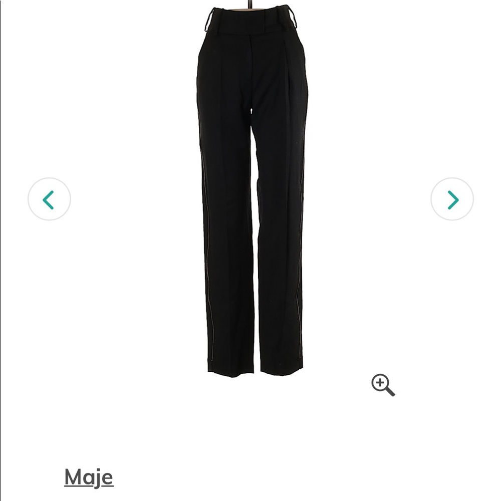Maje high rise black wool pants size 34 NWT